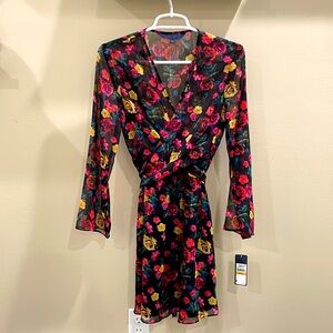 Rachel Roy Multicolor Rose Print Mini Dress